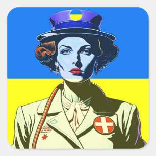 Lady Ukraine Square Sticker
