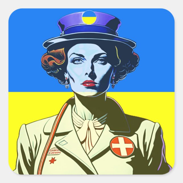 Lady Ukraine Square Sticker (Front)