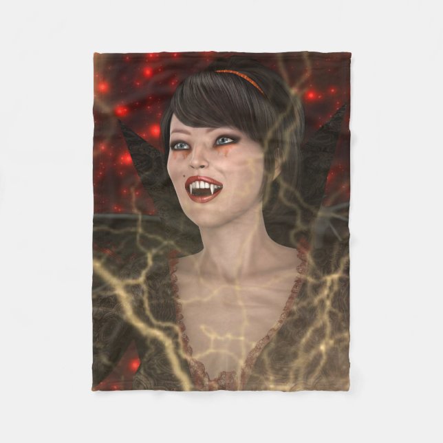 Lady Vamp Fleece Blanket (Front)