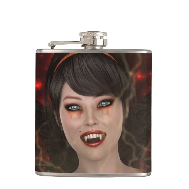 Lady Vamp Hip Flask (Front)