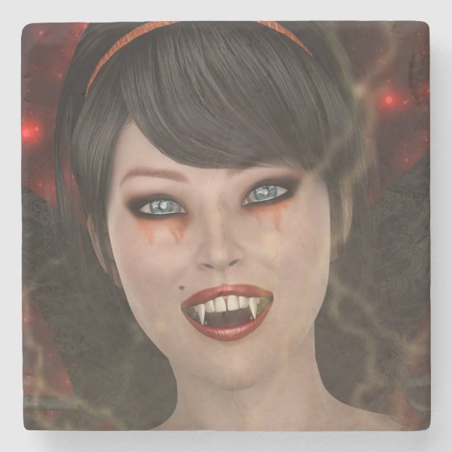 Lady Vamp Stone Coaster (Front)