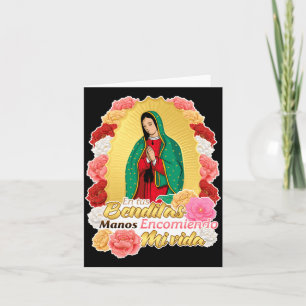 Lady Virgen De Guadalupe Saint Virgin Mary Roses Card