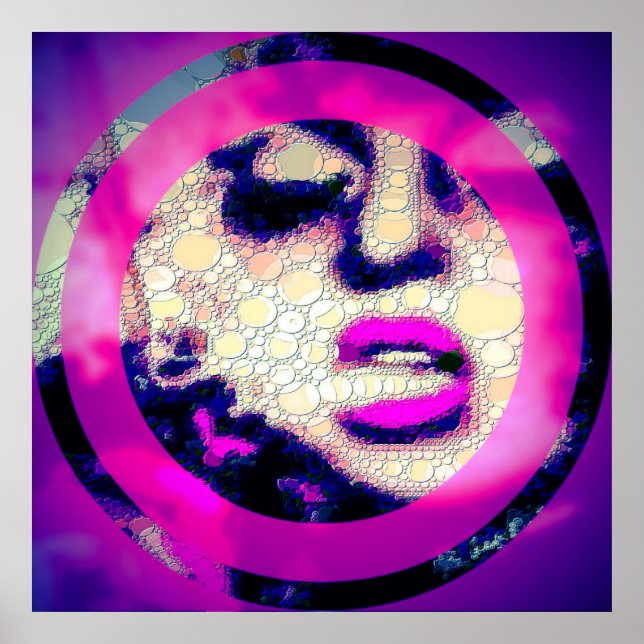 Lady W/Attitude florescent Abstract Art Decor (Front)