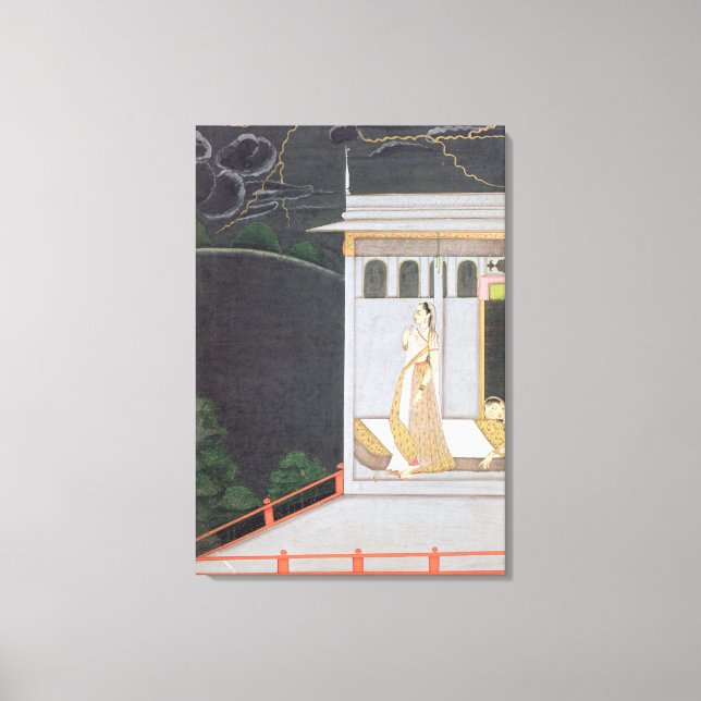 Lady waiting for her lover canvas print (Front)