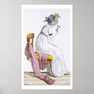 Lady wearing a negligee, from 'Costume Parisien', Poster