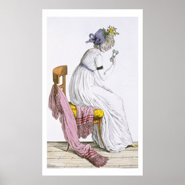 Lady wearing a negligee, from 'Costume Parisien', Poster (Front)