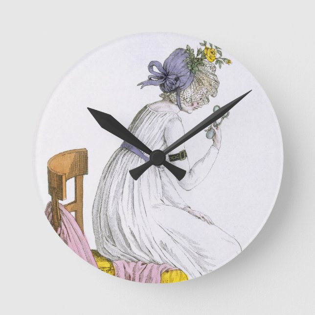 Lady wearing a negligee, from 'Costume Parisien', Round Clock (Front)