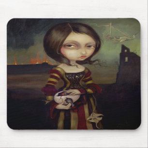 Lady with a Bosch Egg gothic Mousepad
