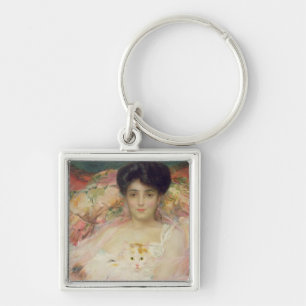 Lady with a Cat, 1904 Key Ring
