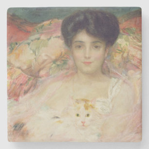 Lady with a Cat, 1904 Stone Coaster