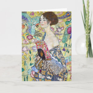 Lady with A Fan, Gustav Klimt Card