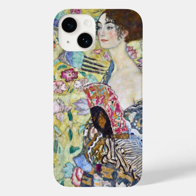 Lady with A Fan, Gustav Klimt Case-Mate iPhone Case (Back)
