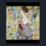 Lady with A Fan, Gustav Klimt Poster<br><div class="desc">*You can customise the background colour and text of this item freely using "Edit Design". Gustav Klimt (July 14, 1862 – February 6, 1918) was an Austrian symbolist painter and one of the most prominent members of the Vienna Secession movement. Klimt is noted for his paintings, murals, sketches, and other...</div>