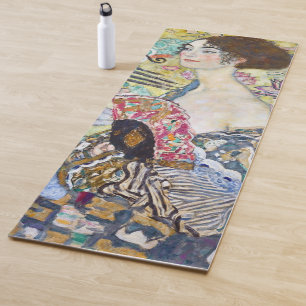 Lady with A Fan, Gustav Klimt Yoga Mat