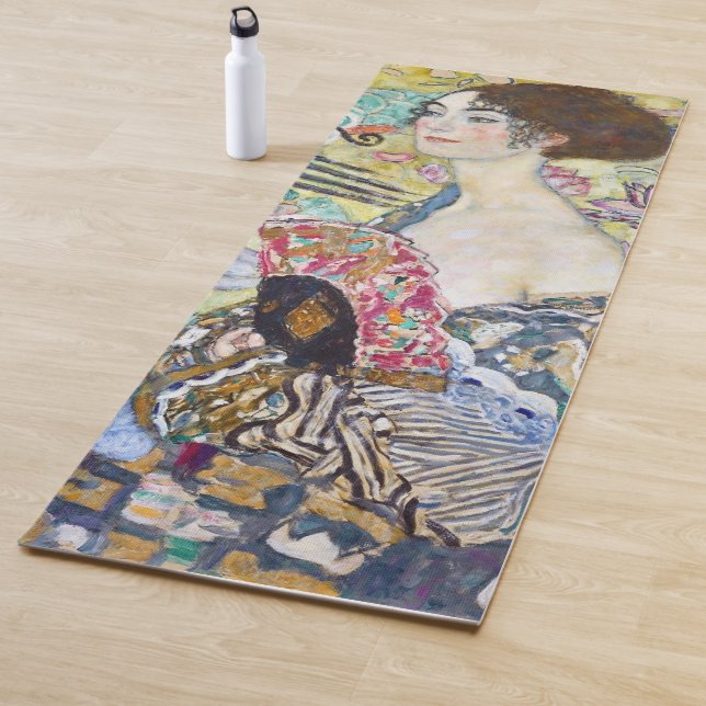 Lady with A Fan, Gustav Klimt Yoga Mat (In Situ)