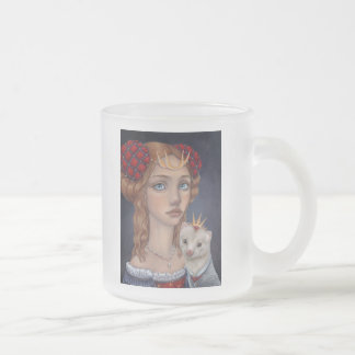 Lady with a Ferret Frosted Glass Coffee Mug
