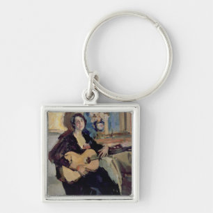 Lady with a Guitar, 1911 Key Ring