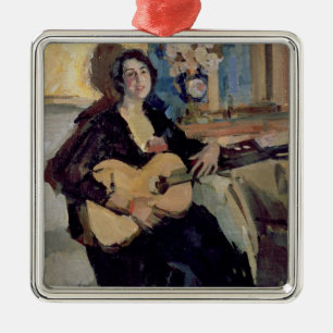 Lady with a Guitar, 1911 Metal Tree Decoration