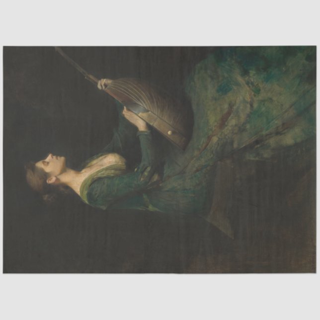 Lady with a Lute Musical Decoupage Paper (Front)