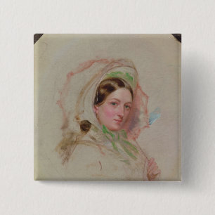 Lady with a Parasol 15 Cm Square Badge