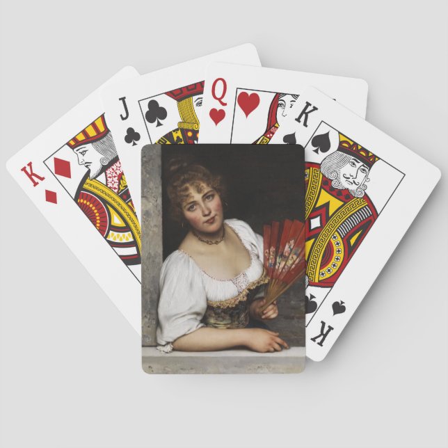Lady with a Red Fan Playing Cards (Back)