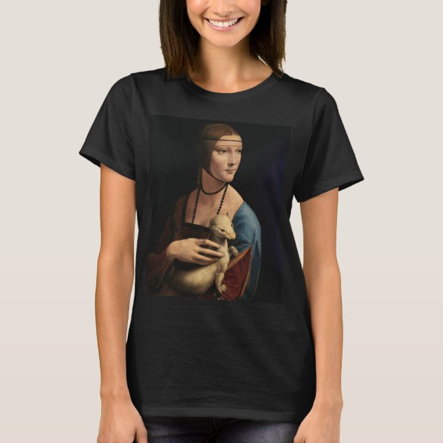 Lady with an Ermine, 1489 by Leonardo da Vinci T-Shirt (Front)