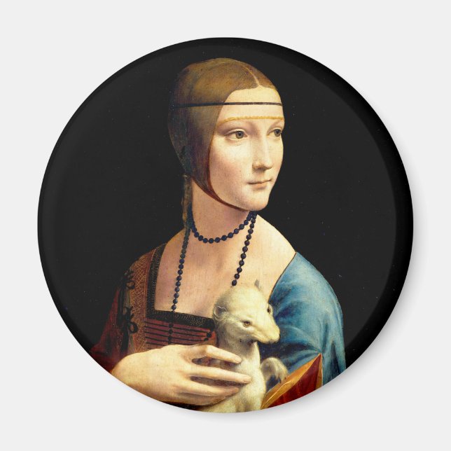 Lady with an Ermine by Leonardo Da Vinci Magnet (Front)