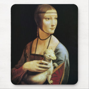 Lady with an Ermine by Leonardo da Vinci Mouse Mat