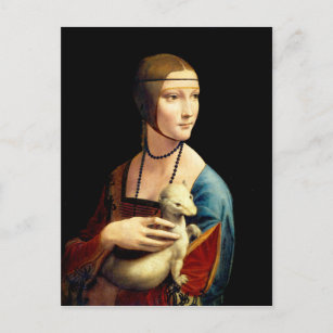 Lady with an Ermine by Leonardo Da Vinci Postcard