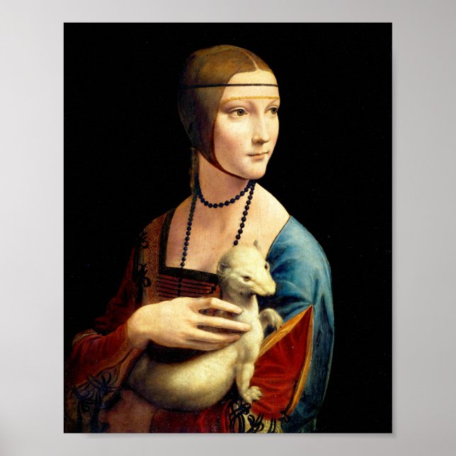 Lady with an Ermine by Leonardo Da Vinci Poster (Front)
