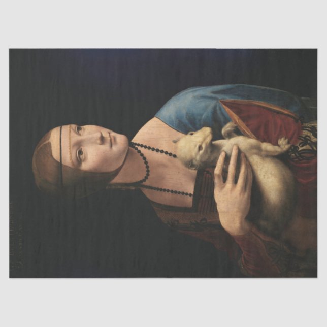Lady with an Ermine by Leonardo da Vinci Tissue Paper (Front)