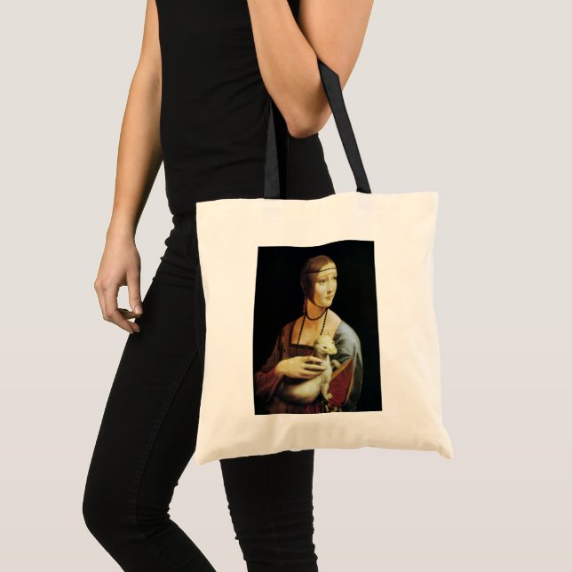 Lady with an Ermine by Leonardo da Vinci Tote Bag (Front (Product))