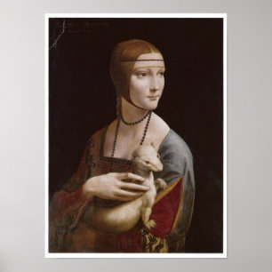 Lady with an Ermine, Leonardo da Vinci, 1485 Poster