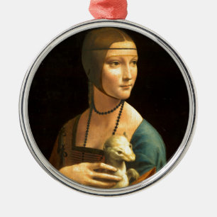 Lady with an Ermine Metal Tree Decoration
