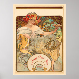 Lady with Biscuits and Poppies in Her Hair Poster