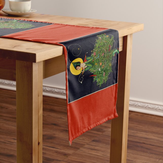 LADY WITH CHRISTMAS GIFTS ART DECO BEAUTY FASHION  LONG TABLE RUNNER (In Situ)