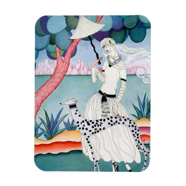 Lady with Dalmatian Dog - Helen Dryden Magnet (Vertical)