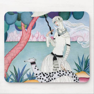 Lady with Dalmatian Dog - Helen Dryden Mouse Mat