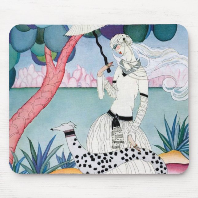 Lady with Dalmatian Dog - Helen Dryden Mouse Mat (Front)