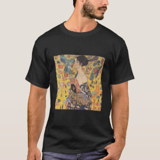 Lady With Fan By Gustav Klimt T-Shirt