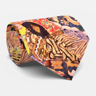 Lady with Fan by Gustav Klimt Tie