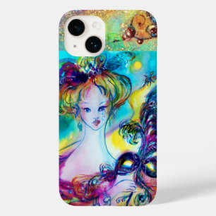 LADY WITH FEATHERED MASK Venetian Masquerade Night Case-Mate iPhone 14 Case