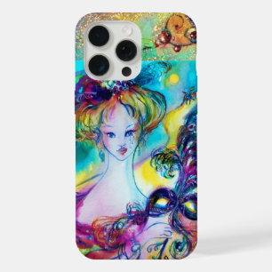 LADY WITH FEATHERED MASK Venetian Masquerade Night iPhone 15 Pro Max Case
