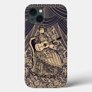 Lady with guitar iPhone 13 case