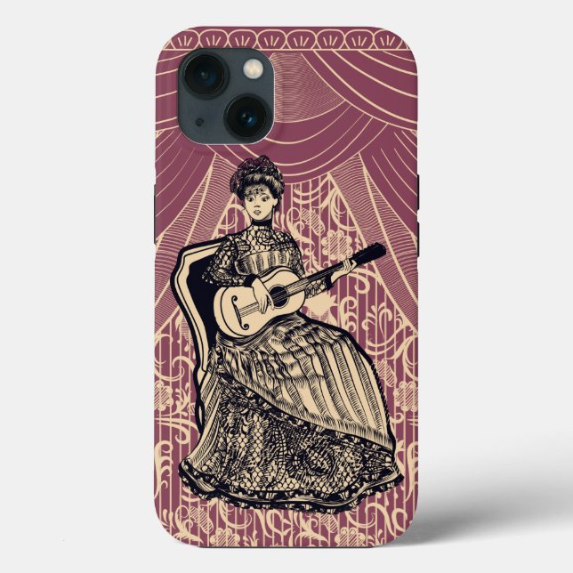 Lady with guitar   Case-Mate iPhone case (Back)