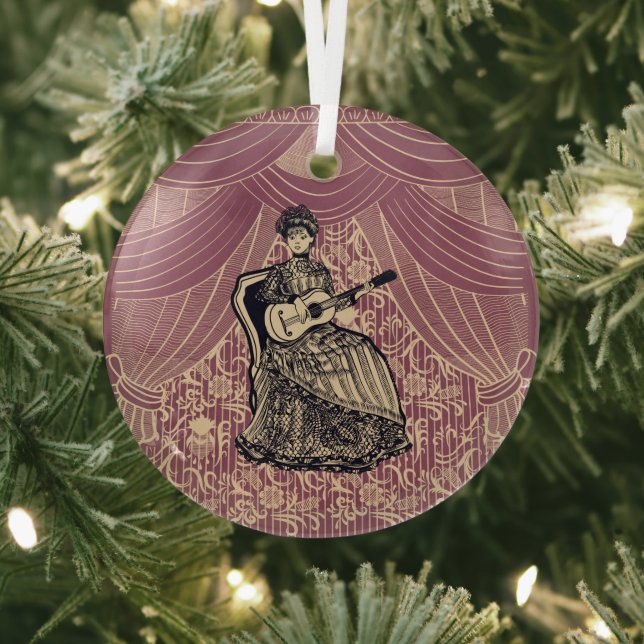 Lady with guitar   glass tree decoration (Insitu)