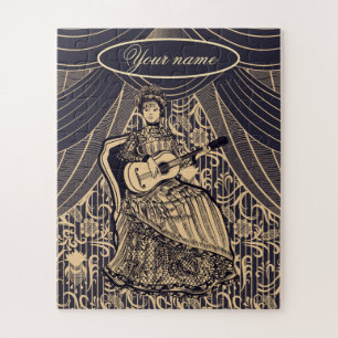 Lady with guitar jigsaw puzzle