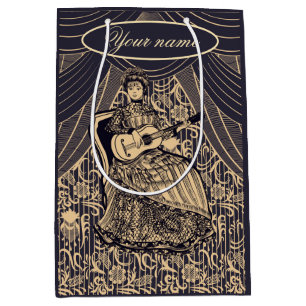 Lady with guitar medium gift bag