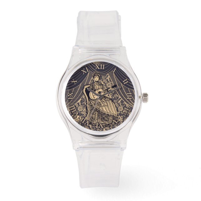 Lady with guitar  watch (Front)