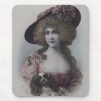 Lady with her Cavalier Mouse Mat